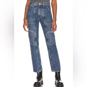 Agolde Women's Dark Blue Straight Leg Jeans